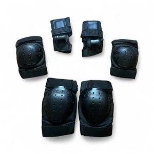 Unisex Adult 6-Piece Protective Gear Set – Knee, Elbow & Wrist Pads (Black)